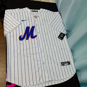 Jacob Degrom White Stripes #48 New York Mets Nike Baseball Jersey